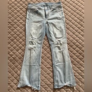 American Eagle Artist Flare distressed Light Blue Jeans
